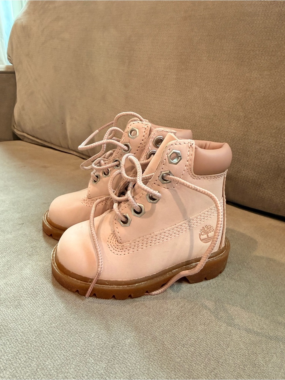Timberland Baby Blush Pink Waterproof Lace-Up Boot